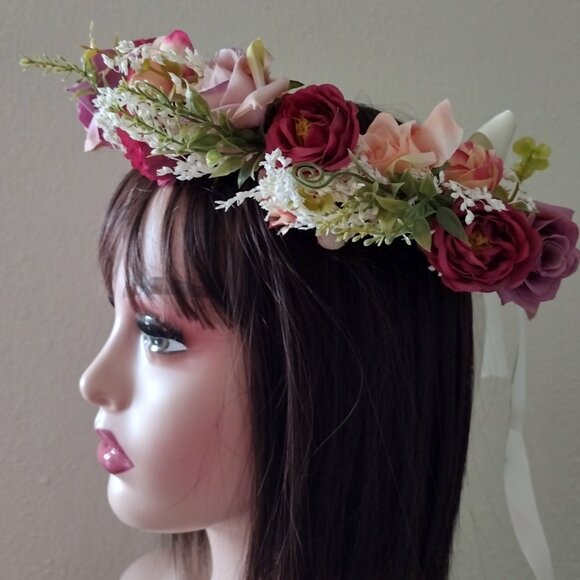 Lovely Boho flower crown, headband, so pretty for wedding, festival, garden - Picture 4 of 10